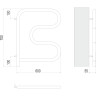 Полотенцесушитель электрический TERMINUS 25 F-ОБРАЗНЫЙ 600х600 поворотный 4620768883897